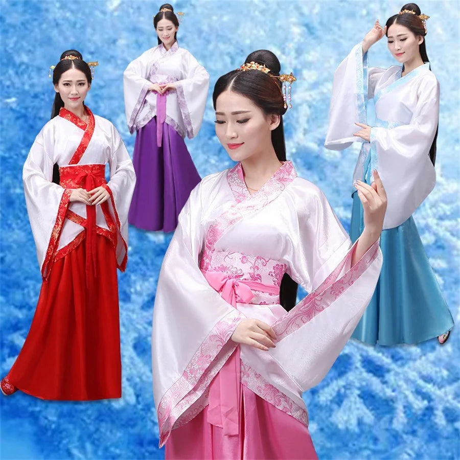 Chinese silk robe Costume Girls Women Kimono China Traditional Vintage Ethnic antique dress Dance Costume Hanfu chinese clothe