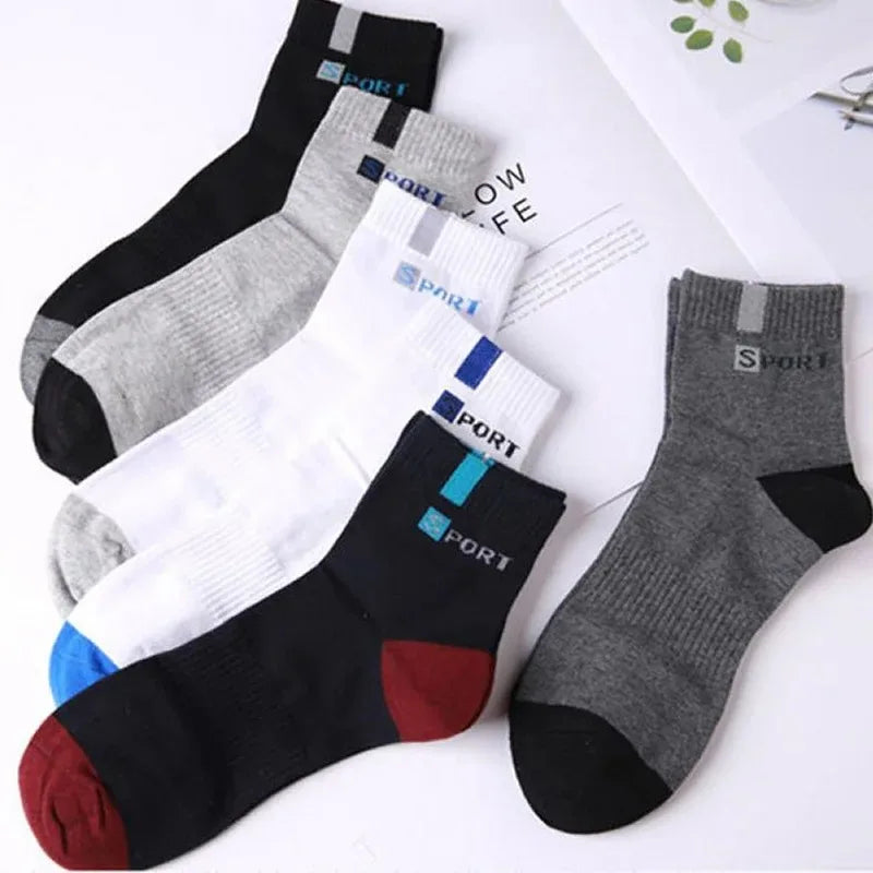 10/5/3pairs Breathable Con Sports Stockings Men Bamboo Fiber Autumn and Winter Men Socks Sweat Absorption Deodorant Business Sox