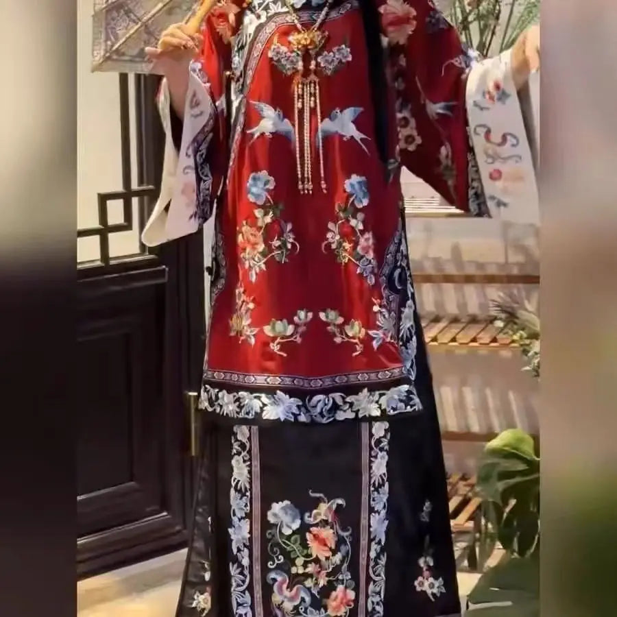 Qing Dynasty Hanfu Set - Women's Horse Face Skirt Embroidery Traditional Chinese Costume New Arrival Hanfu Outfit