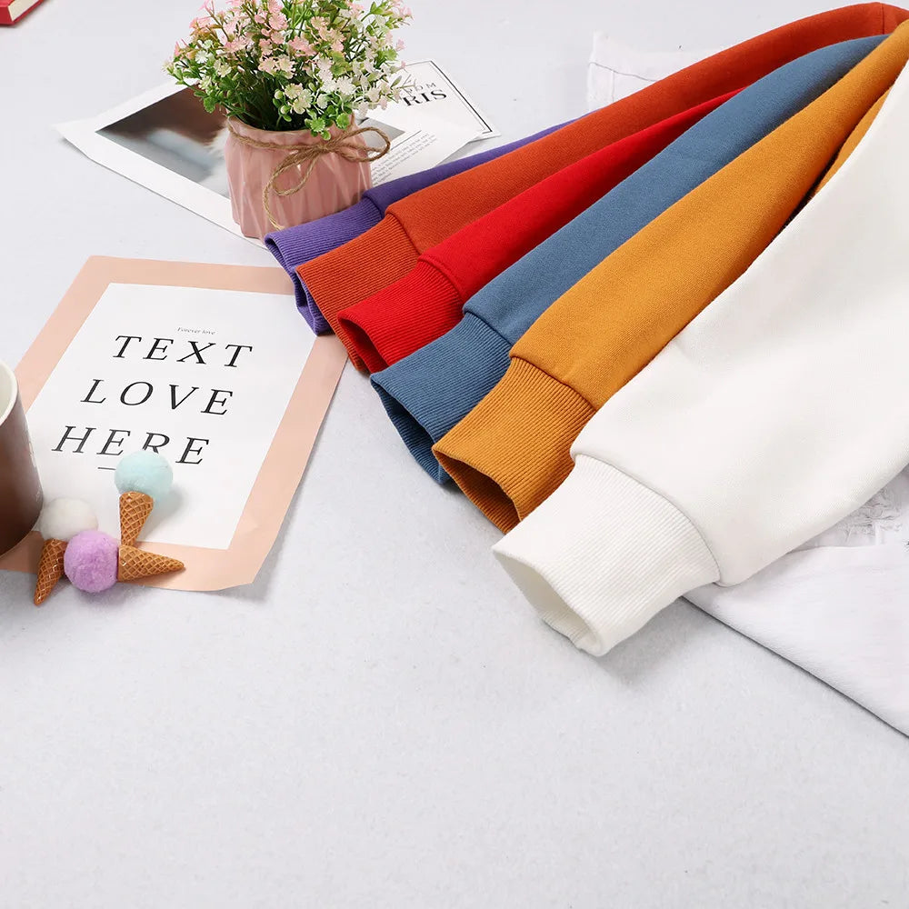 The Cat That Always Wants To Sleep Pattern Printed Hooded Women Simple Warm Autumn Sweatshirt Street Casual Unisex Pullovers